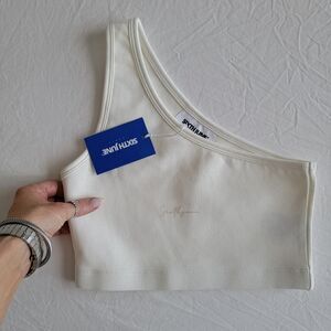 SIXTH JUNE PARIS Women's Ivory One Shoulder Crop-top
